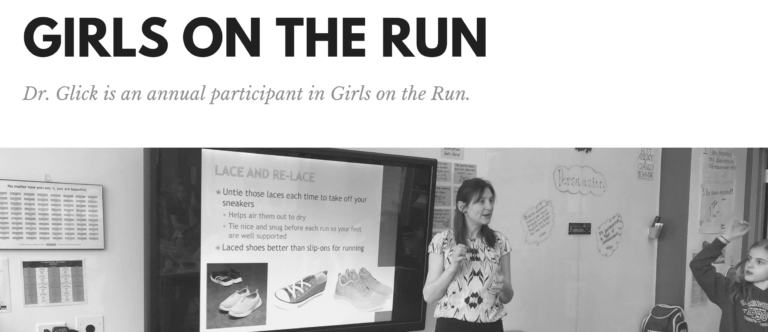 Dr. Rachel Glick with girls on the run