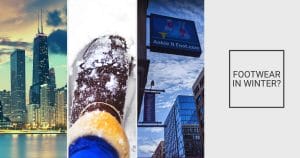 Featured banner for post. Reads "Footwear in Winter?"